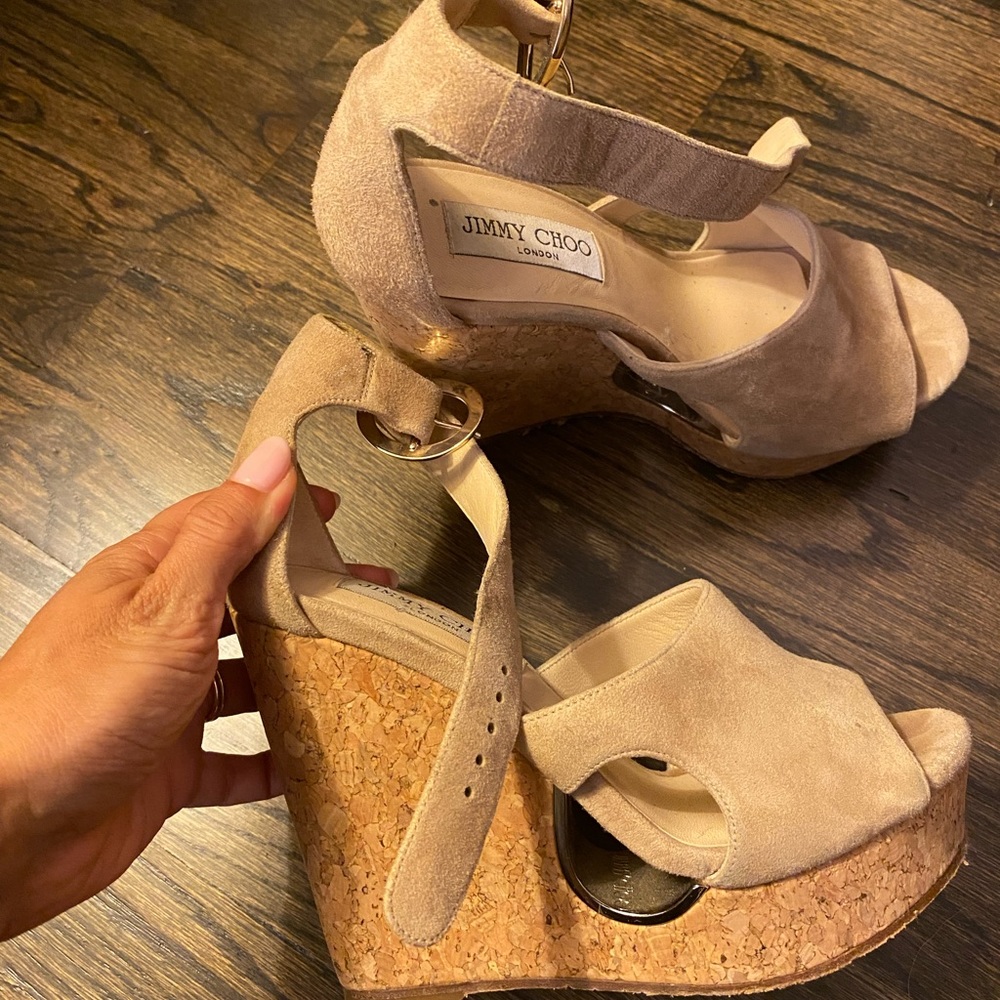 Jimmy Choo ankle cuff wedges